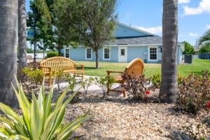 Palm Cottages outdoor seating area