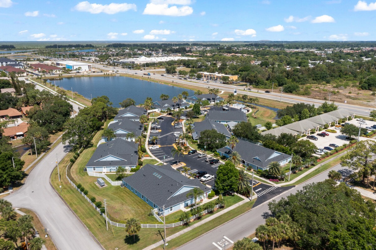 Palm Cottages exterior aerial view