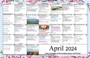2024 April activity calendar for memory care residents