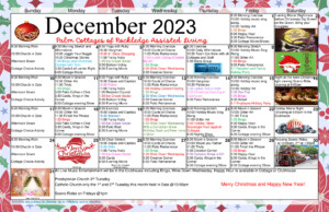 December 2023 activity calendar