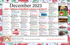 2023 December activity calendar for memory care residents