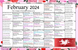 February 2024 activities calendar