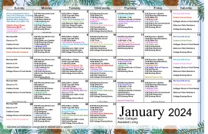 January 2024 activities calendar