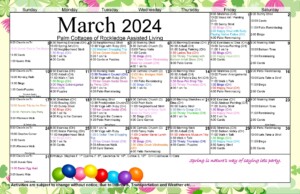 March 2024 activity calendar