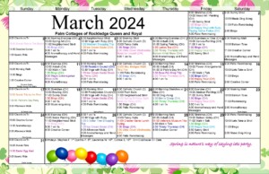 March 2024 activities calendar