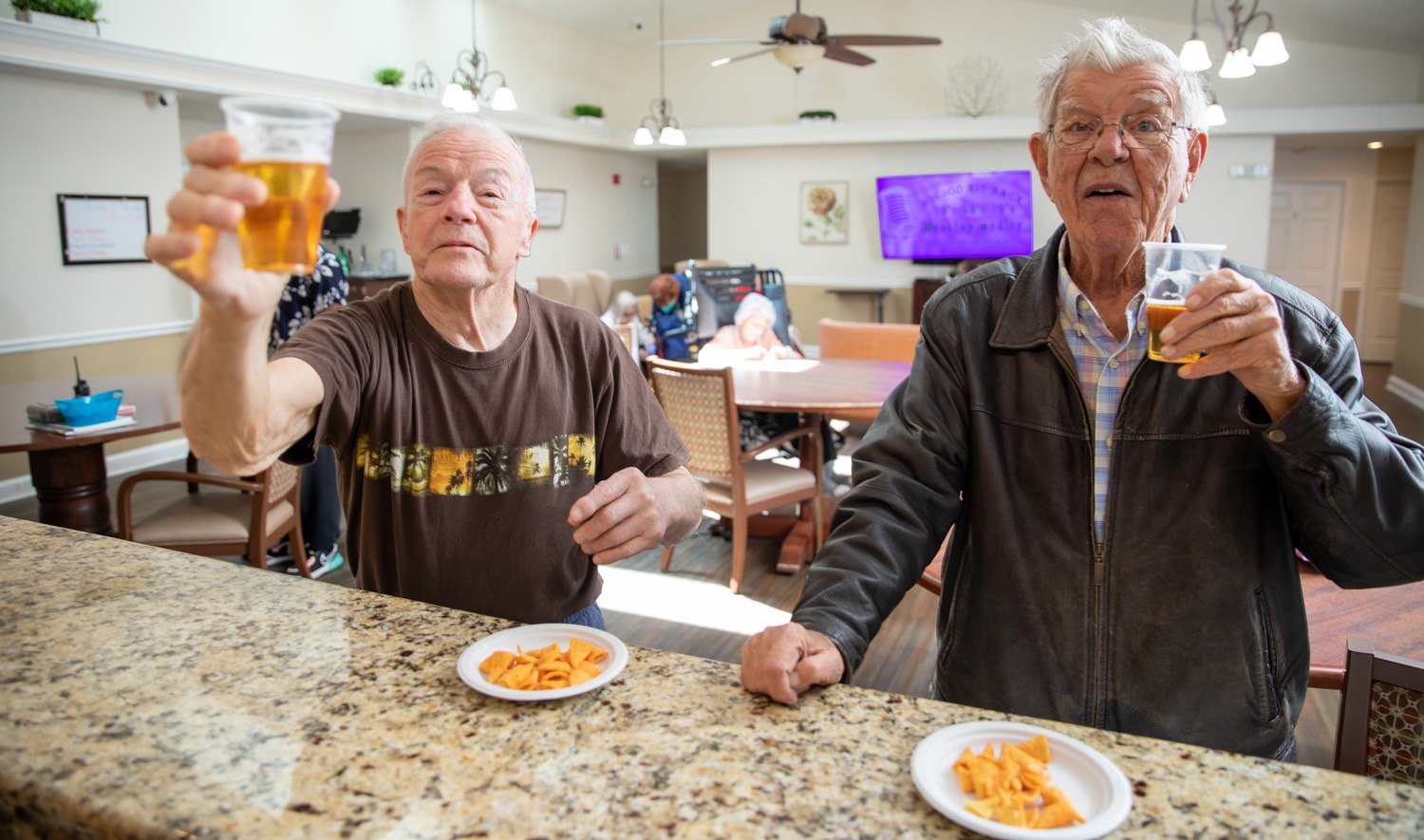 residents having snacks