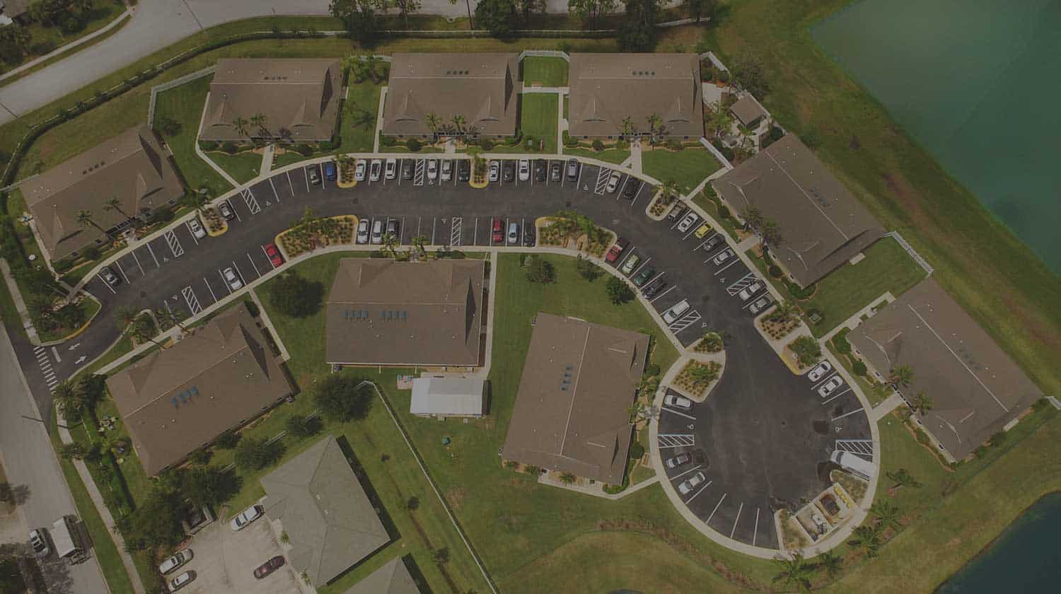 aerial view of Palm Cottages Alzheimer's care campus