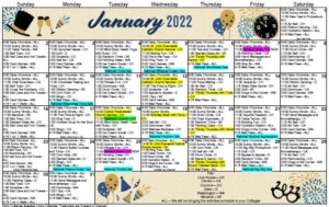 January 2022 activity calendar