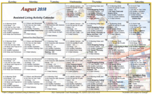 Palm Cottages - Assisted Living Calendar