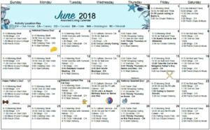 Palm Cottages - Assisted Living Calendar