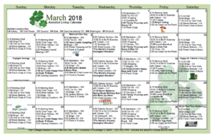 Palm Cottages - Assisted Living Calendar