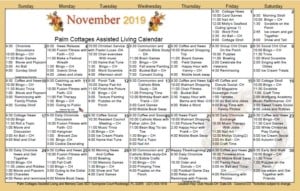 Palm Cottages - Calendar