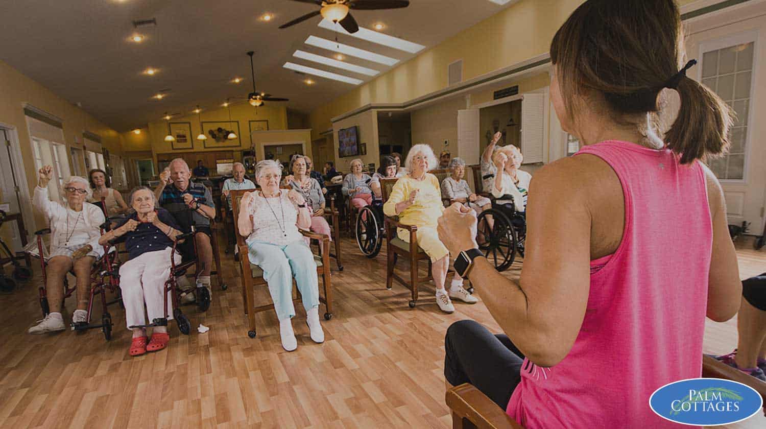 Group activity at palm cottages