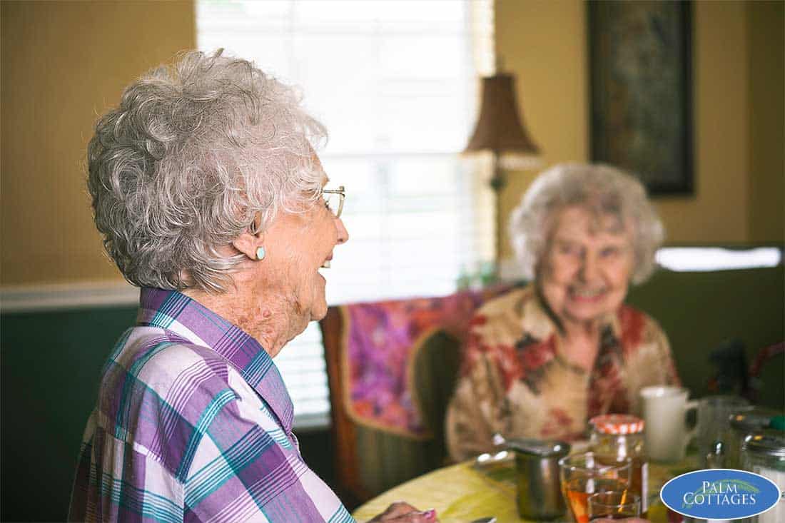 senior living care residents enjoying time together