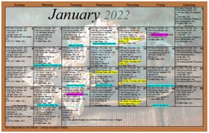 January 2022 activity calendar