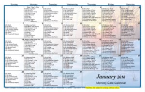 Palm Cottages - Memory Care Calendar