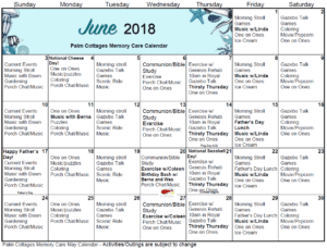 Palm Cottages - Memory Care Calendar