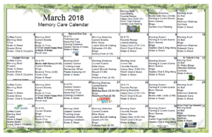 Palm Cottages - Memory Care Calendar